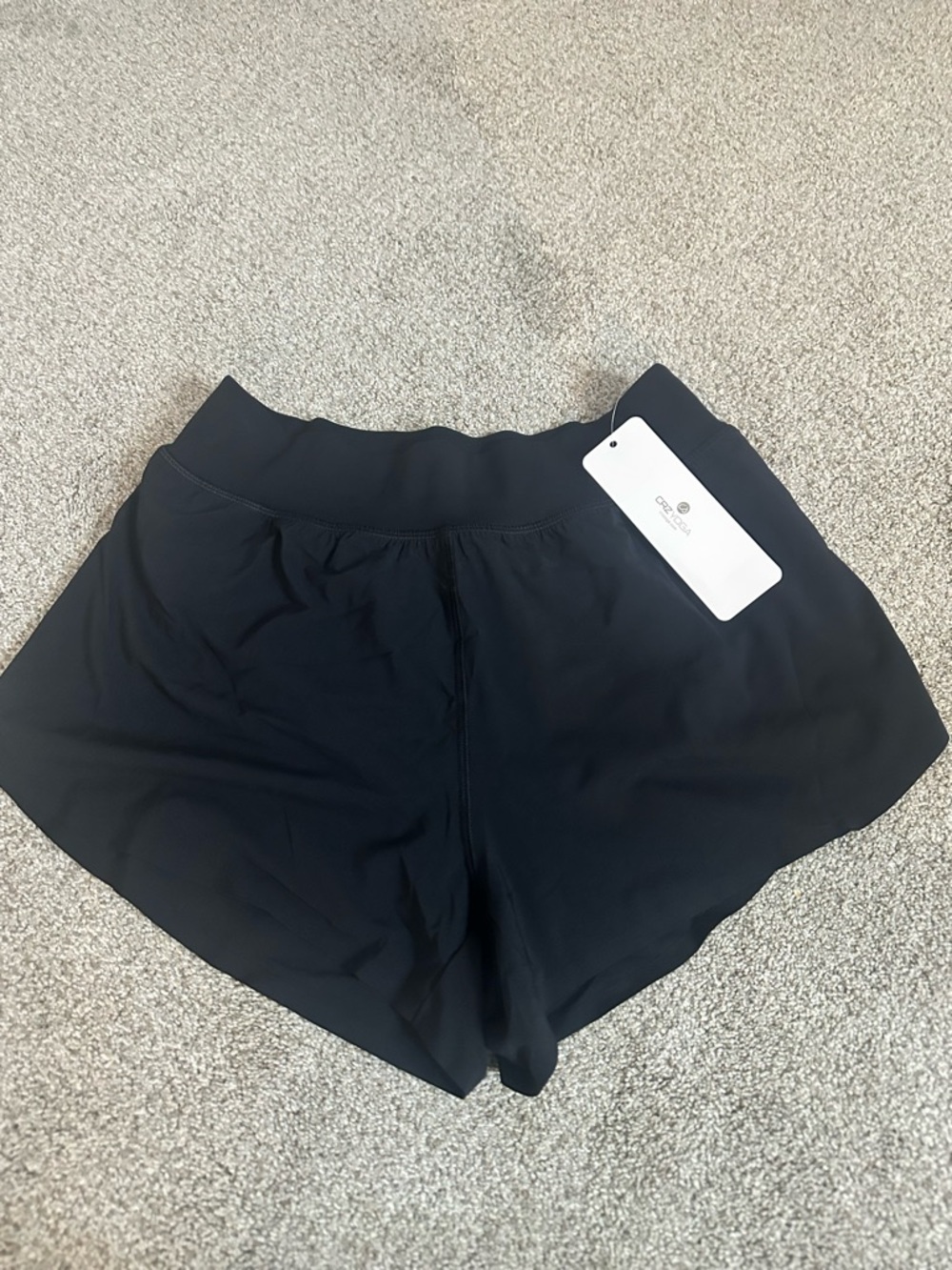 CRZ YOGA Black Athletic Shorts with Wide Waistband